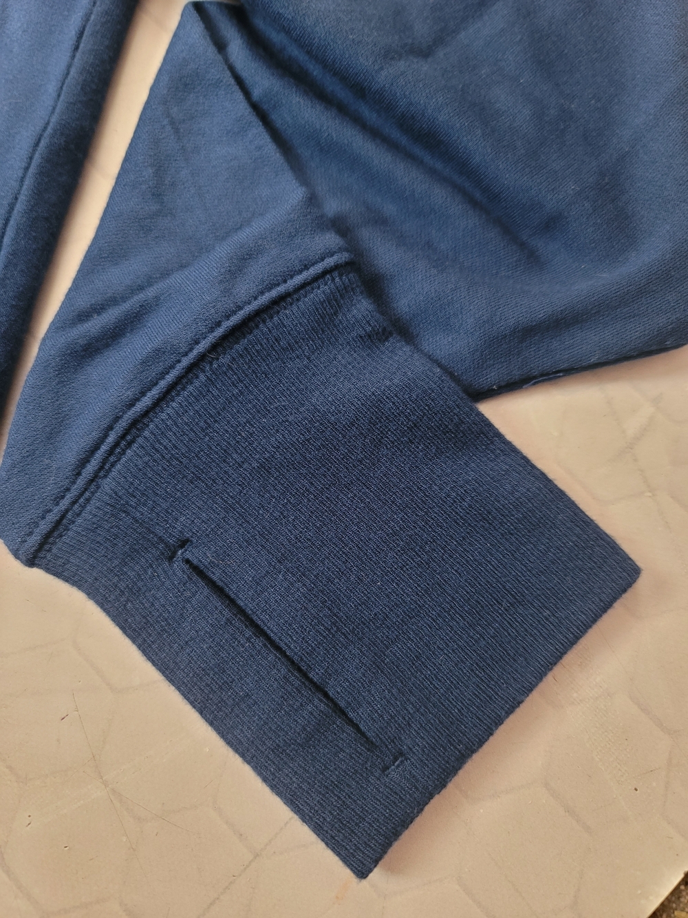 Athleta Large Sunrise V-Neck Sweatshirt Navy Blue Pullover Modal Cozy - Picture 5 of 6